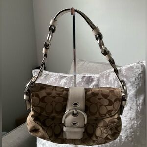 Classic Coach C Canvas Shoulder Bag